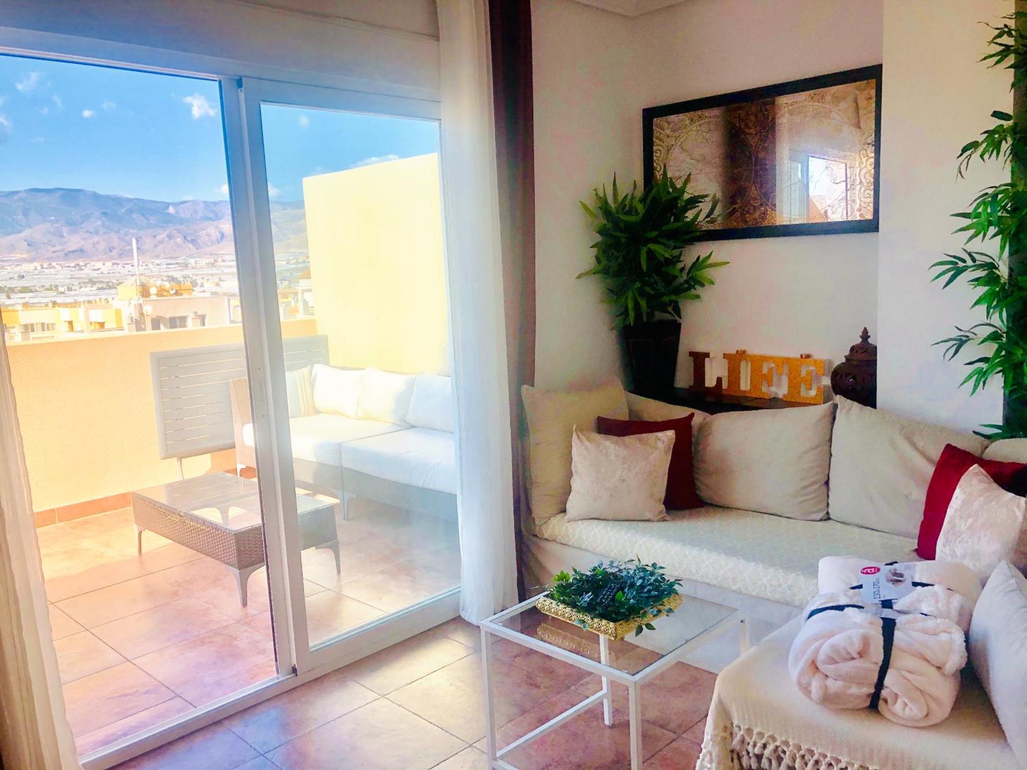 Atico Deluxe Entre Centro Y Playa Salinas Con Terraza, Wifi, Piscina Climatizada, Gym, Sauna Y Garaje -Smart Tv Рокетас-де-Мар Экстерьер фото